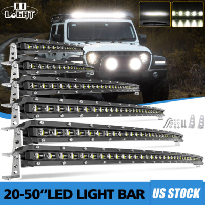 #ad 7 50#x27;#x27; Single Row Straight Curved LED Light Bar Spot Flood Driving offroad SUV $12.81