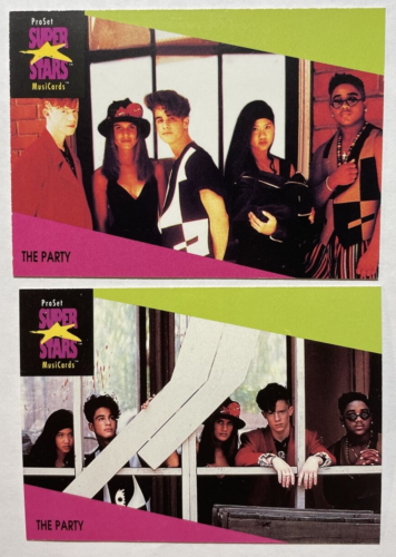 Lotto di 2 schede musicali ProSet Super Stars 1991 #s 86 & 87 The Party - Foto 1 di 2