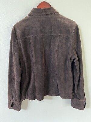 Veste Suédine AMI Femme - Marron, Taille L, Fermeture à Pressions - Occasion Très Bon état