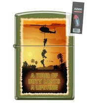 Zippo 68302 tour of duty vietnam war military helicopter Lighter + FLINT PACK