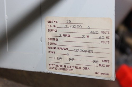 WESTINGHOUSE MCC MOTOR CONTROL ALIMENTADOR CUBO LIBERTAD 2100 12" CL75250 - Imagen 4 de 8