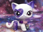 CUSTOM OOAK Toys, Mini Pet Shop Hand Painted Short Hair GALAXY Kitty Cat