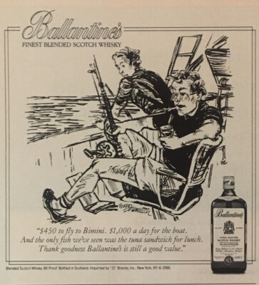 Ballantine s Scotch Whisky 1986 Vintage Print Ad 4.5x5 Inches Wall Decor