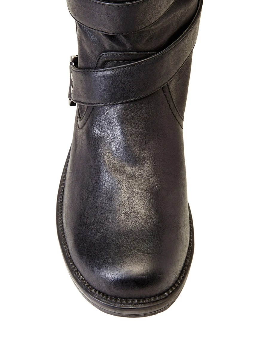 LOLLIPOP Santa Fe Buckle Detail Black Boots Size 7 NEW Booties eBay