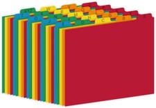 25 Alphabet Dividers – Letter Size File Dividers Heavyweight Multi-colored