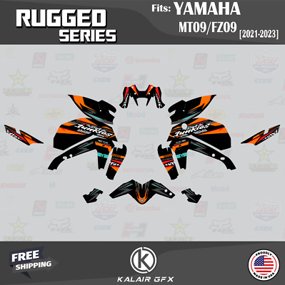 Graphics Kit for YAMAHA MT-09 and FZ-09 (2021-2023) Rugged - ORANGE