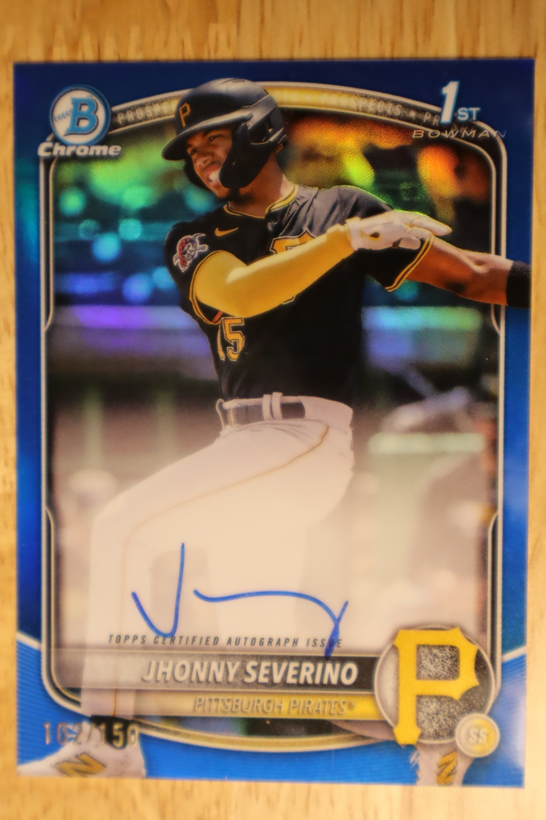 2025 Bowman Chrome 1st CPA-JS Jhonny Severino Prospect Auto Blue Refractor #/150