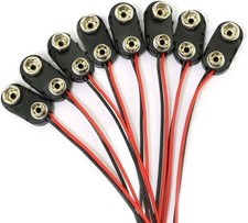 2 Pack of 8 Pcs 9V I-Type Battery Snap Connector 9 Volt Battery Clips Connectors