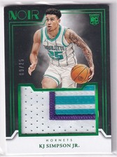 2024-25 Panini Noir NBA No. RJM-KJJ Kj Simpson Jr. Rookie Patch Green 9/25