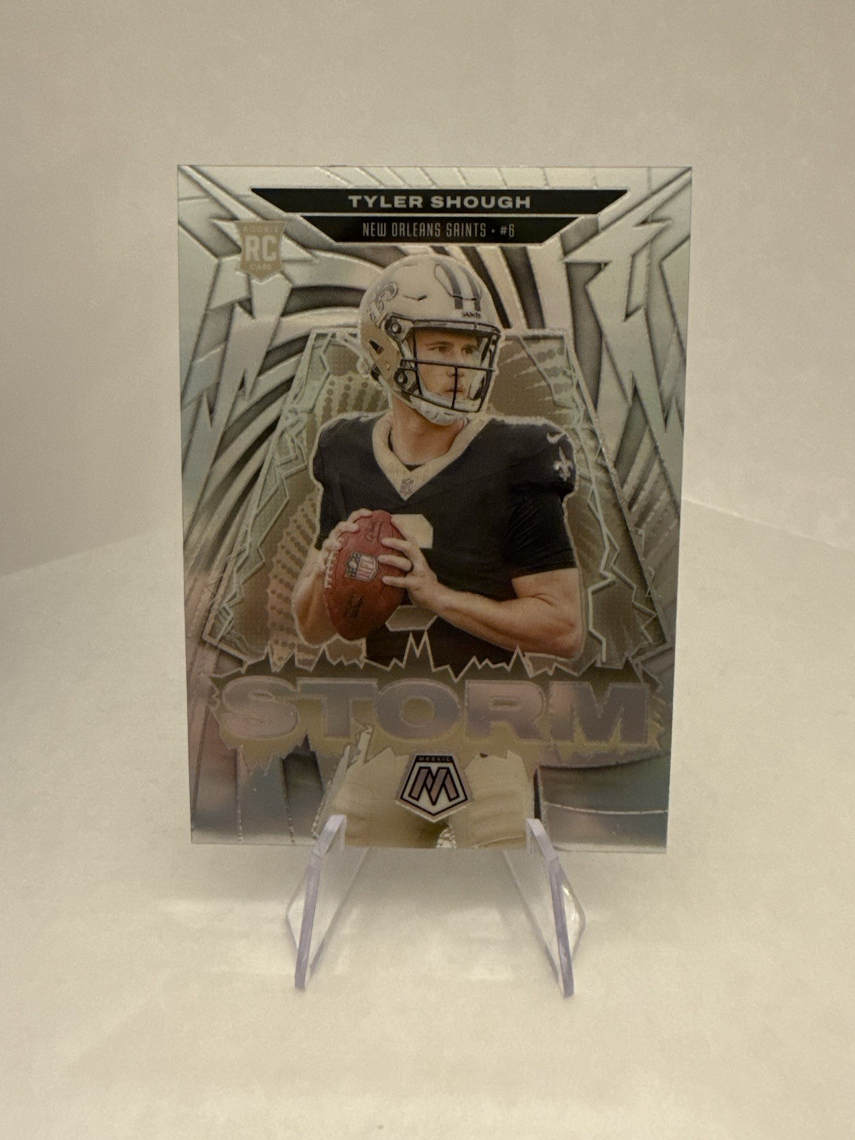 2025 Panini Mosaic Football Tyler Shough Storm Silver RC New Orleans Saints QB