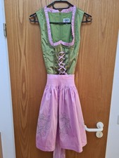 Dirndl Damen Country Line Gr. 32 XS Rosa Schwarz Grün Kurz