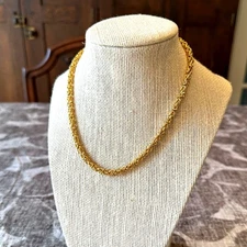 Premier Designs Gold-Tone Byzantine Chain Necklace 15-18" Adjustable Chunky