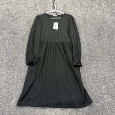 Zeagoo Dress Womens S Black Cable Knit Long Sleeve Casual Smock Midi