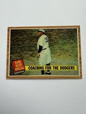 1962 TOPPS - BABE RUTH SPECIAL - COACHING FOR THE DODGERS #142 - GREEN TINT EX