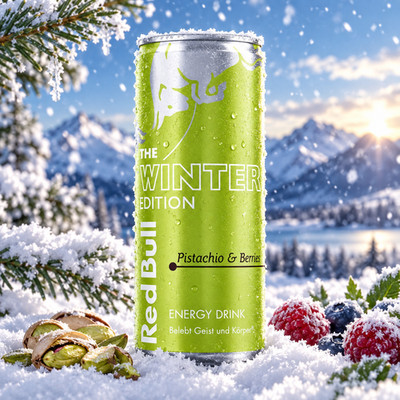 New: Red Bull Energy Limited Drink Winter Edition 2026 Pistachio Berries 250ml