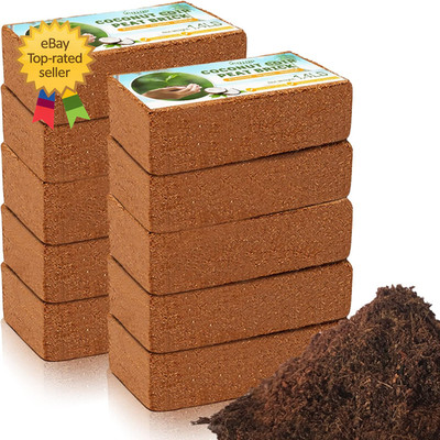 10 Pack Coco Coir Bricks Natural Compressed Coconut Fiber Soil for Plants Garden