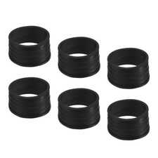 6Pcs Badminton Racket Racquet Handle Grip Fix Ring Grip Band Rubber Ring, Black
