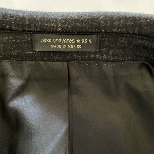 Abrigo John Varvatos Star EE. UU. Mezcla de Lana Guisante Para Hombres 40 Negro Gris Premium A Medida - Imagen 5 de 14