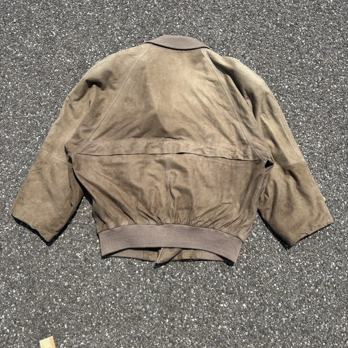 Vintage Yves Saint Laurent Suede Leather Jacket Men’s 42 Brown Beige Lined Shawl - Picture 4 of 13