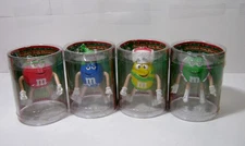 Vintage 2004 Lot of 4 M&Ms Holiday Bendy Candy Figures Red Blue Green Yellow NIP