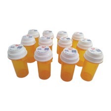 Lot Of 12 Empty Plastic RX Prescription Bottles Lot Of 12 / 1.5 oz