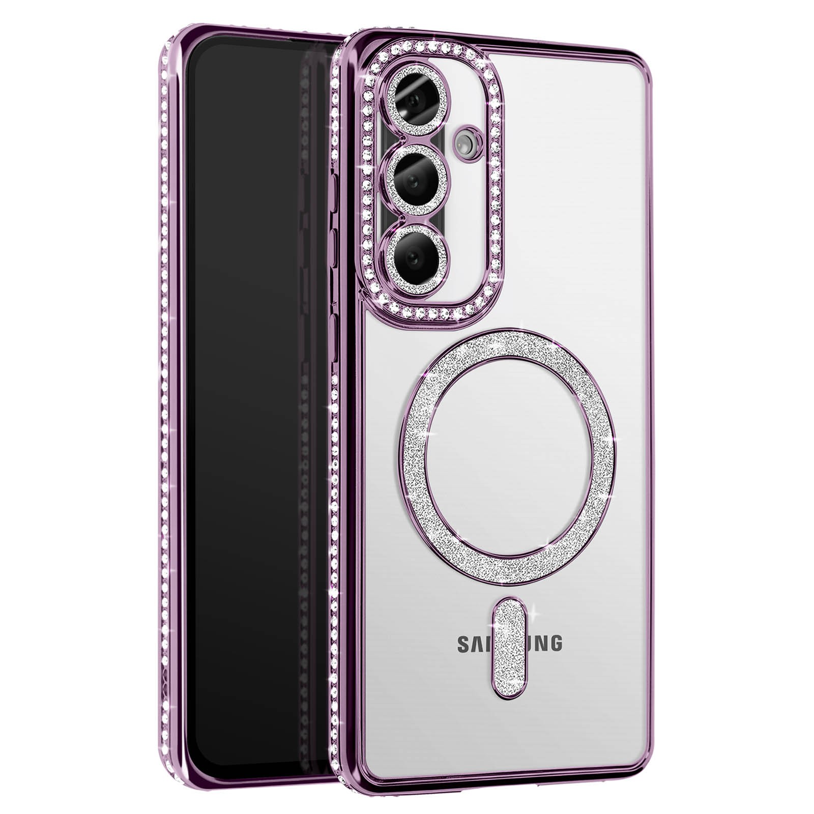 Coque Samsung Galaxy A56 Avizar en diamant pailleté violet