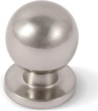 Brushed Nickel Cabinet knobs,10 Pack 1 Inch 25mm Diameter Round Solid Ball Sa...