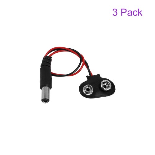 3 Pack 9V Battery Clip Connector I-Type to PH2.0 Connector 14.5cm Test Cable - Picture 5 of 5