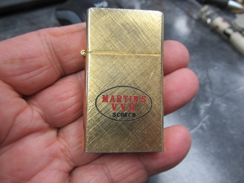Vintage 14K Gold Plated Made in USA Martin's V.V.O. Scotch Advertising Lighter