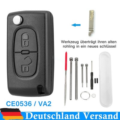 Klapp Schlüssel CE0536 für Peugeot 207 307 308 Partner Tepee Expert + Werkzeug