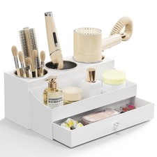 Acrylic Hair Dryer Holder with Drawer, Bathroom Organizer Countertop Drawers ...