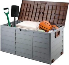 KETER XL LARGE STORAGE SHED GARDEN OUTSIDE BOX BIN TOOL STORE LOCKABLE NEW