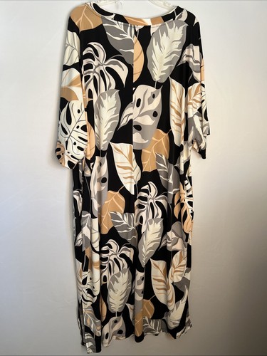 BREEZIES Women's 2X CAFTAN Lounge Dress W/Pockets NWOT - Picture 2 of 8