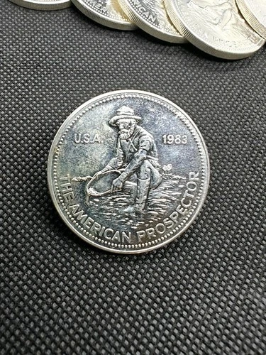 💥1983 ENGELHART Prospector .999 Fine Silver Bullion 1oz BU Round /Coin Key Date