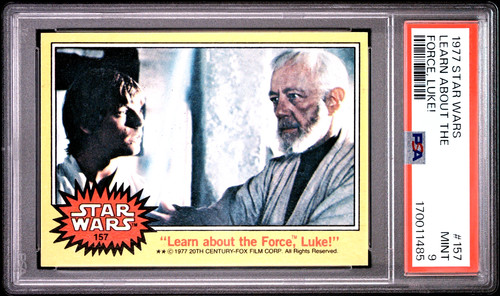 1977 Topps Star Wars #157 "Learn about the Force, Luke!" — PSA 9