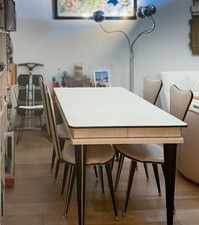 TABLE DE SALLE À MANGER ET 4 CHAISES PAR UMBERTO MASCAGNI, DESIGNER ANNÉES 1950