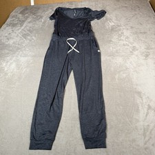 Vuori Jumpsuit Womens Large Blue Lux Romper Heather Drawstring Sleeveless