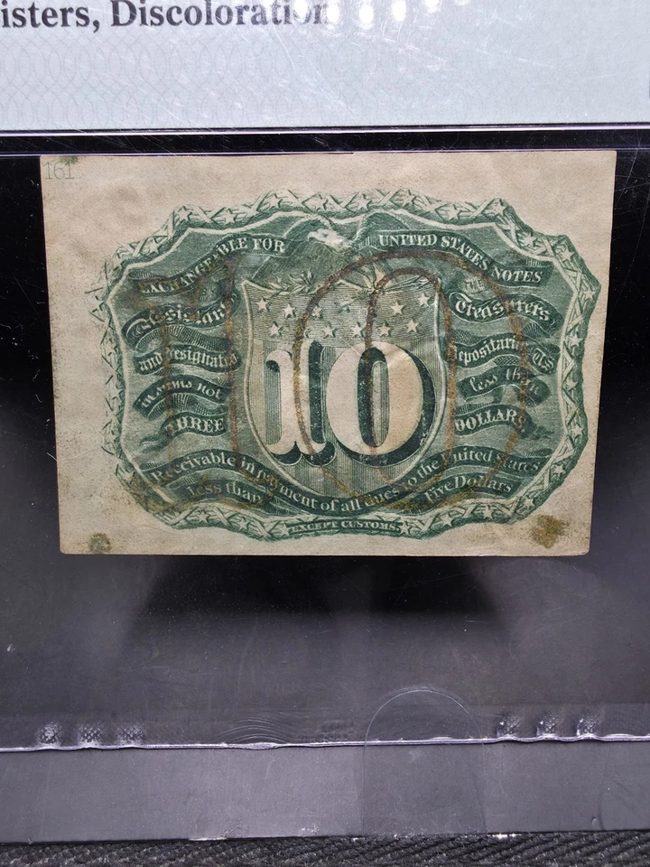 1863 Second Issue 10 Cents Fractional Currency Note FR#1244 Civil War PMG 40 - Image 2 of 4
