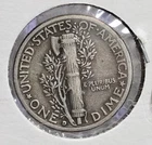 1941-D Mercury Silver 10c Dime Coin,  25C Combine Ship