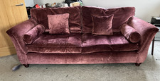 Parker Knolls 4 Seater Large Sofa/Blush Pink/Purple Velvet