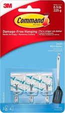 Command 17067CLR Small Wire Hook with 4 Strips - Clear (Pack of 3) 2.01 per strip