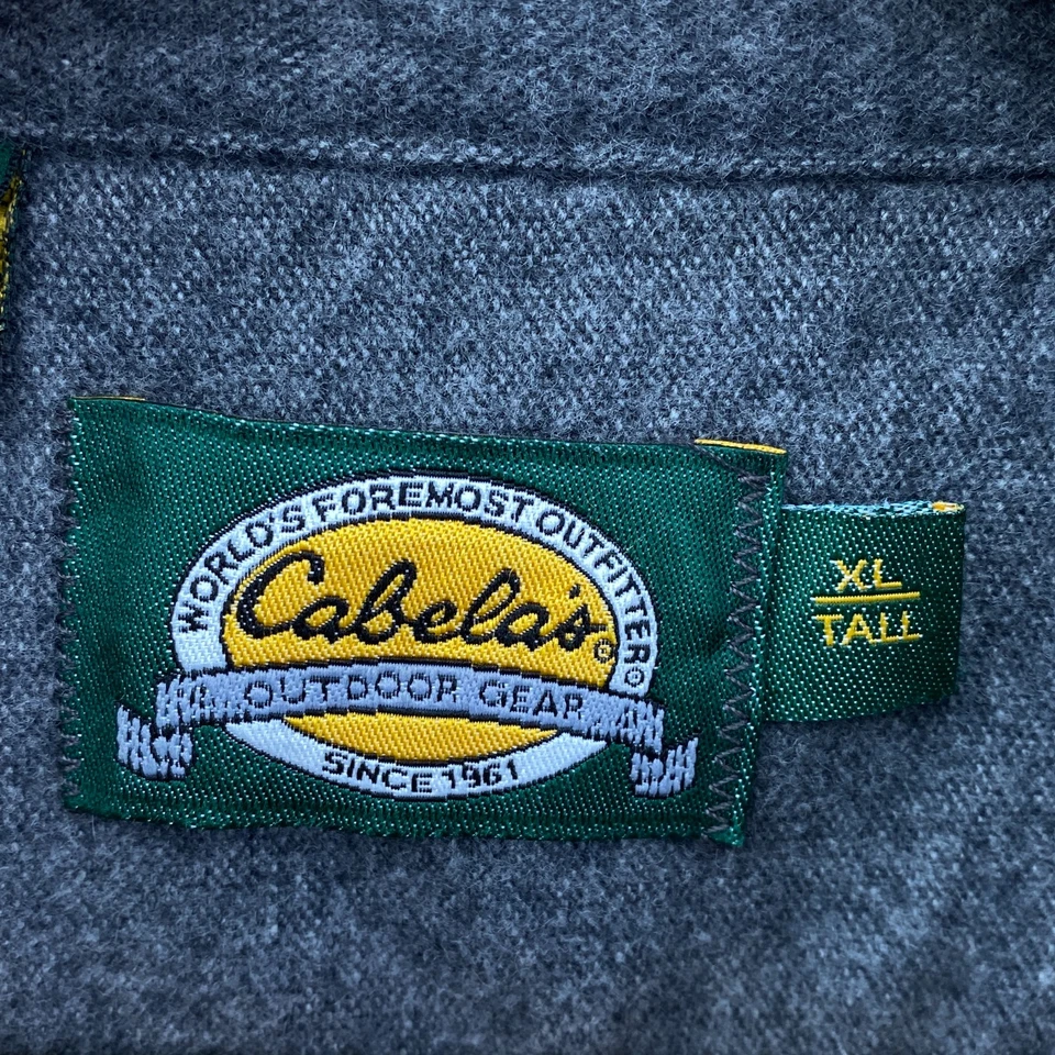 Cabela's Mens XLT Long Sleeve Shirt Shacket Grey Flannel Pockets Outdoor - image 2 of 4