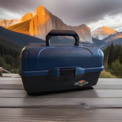 Flambeau Outdoors Fishing Tackle Box 3 Tray Classic Series Blue Black USA