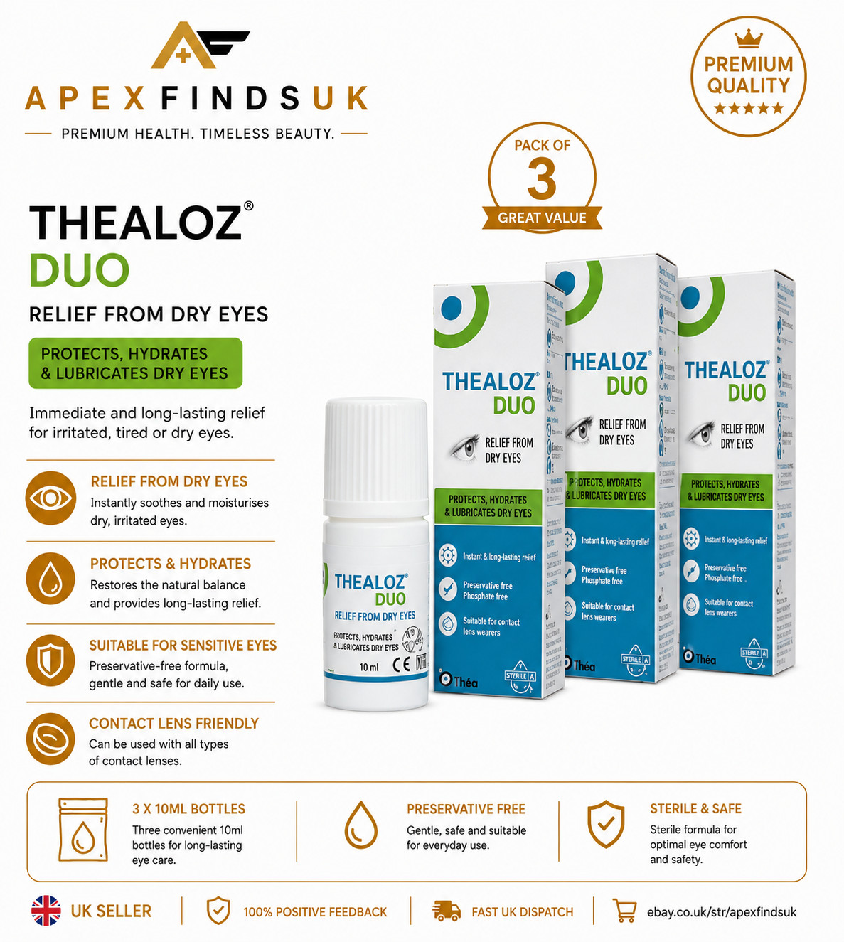 10 bottles THEALOZ DUO protects, hydrates and lubricates the eyes - Image 56