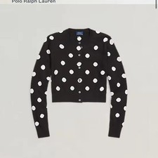 Polo Ralph Lauren Cotton Merino Wool Cropped Cardigan, Size S