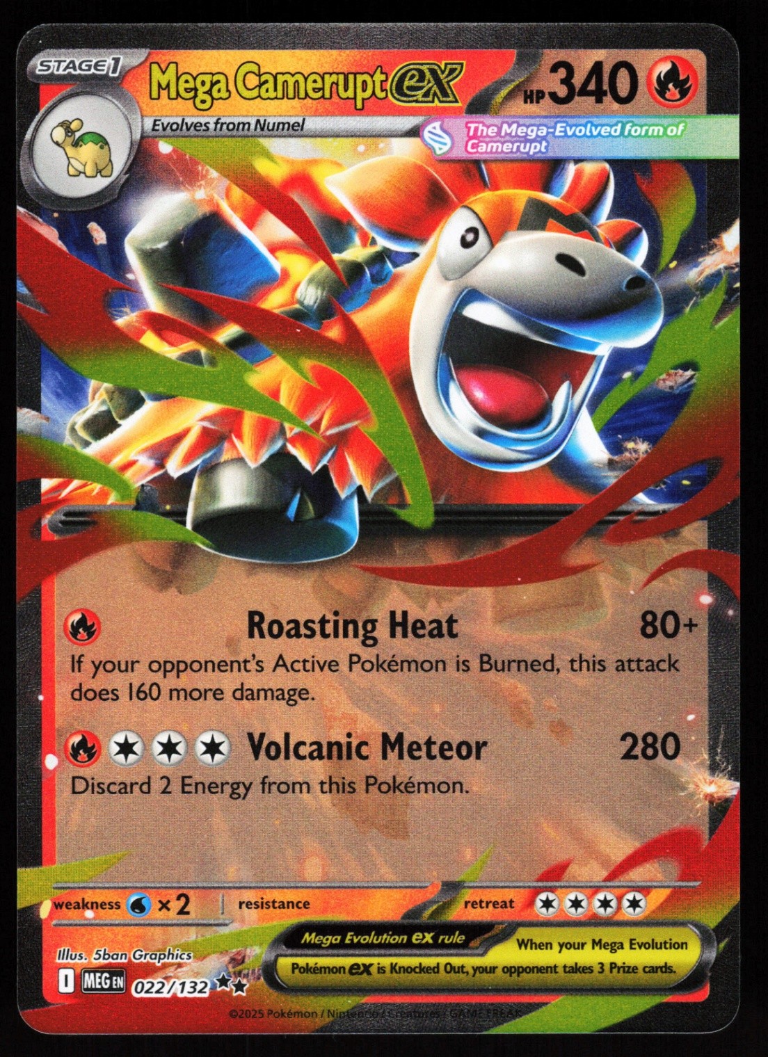 Mega Camerupt ex Double Rare ME01: Mega Evolution 022/132 NM