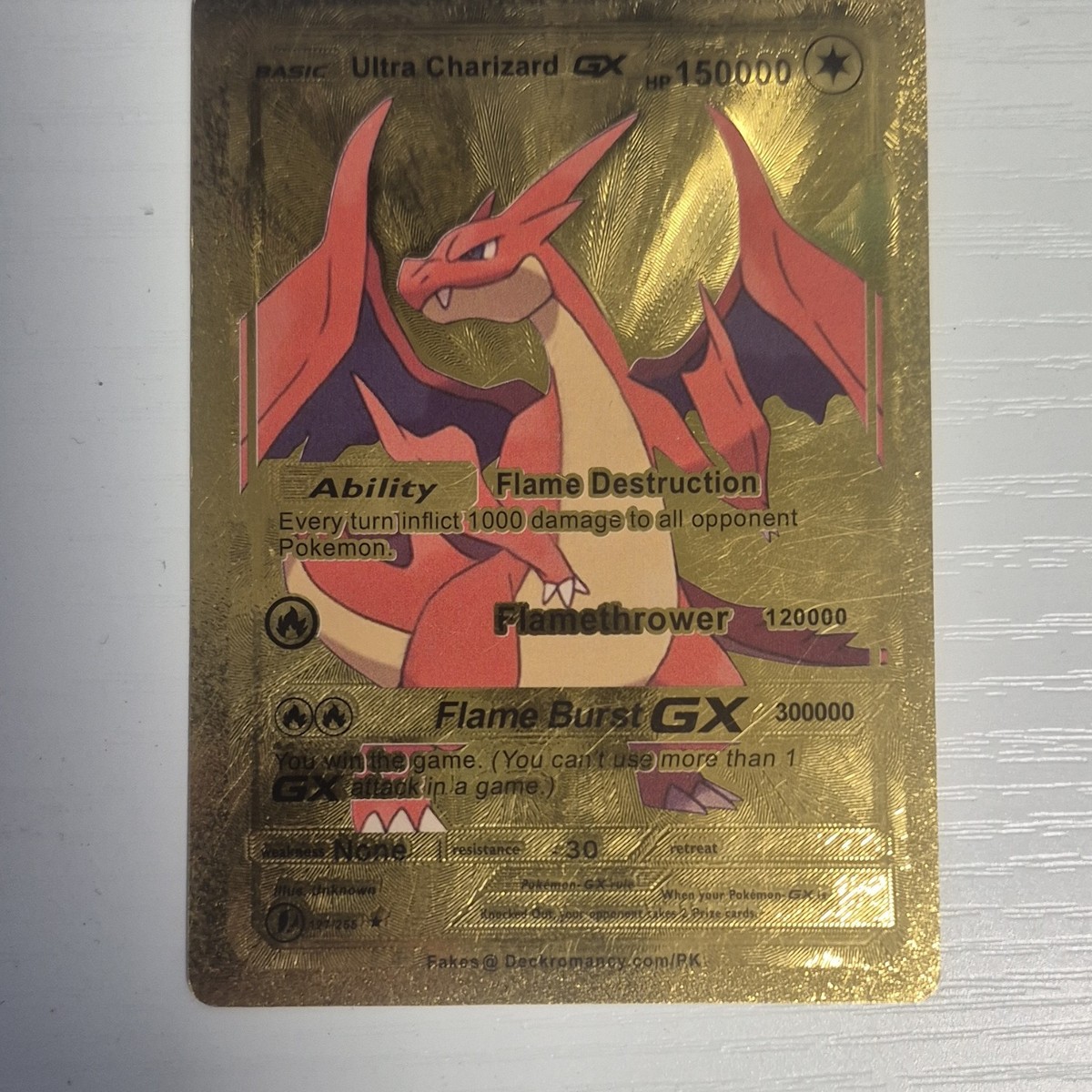 Pokmon Ultra Charizard GX Gold Metal Foil Card 127/255 Flame Burst GX |  eBay