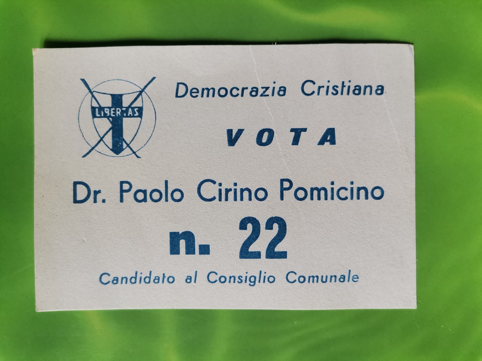 Volantino politico democrazia cristiana - vota cirino pomicino