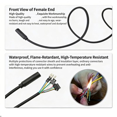 Heat Resistant Motor Convert Extension Cable 9Pin Conversion Line Waterproof