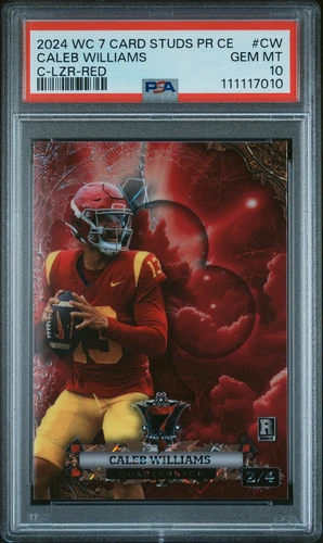 2024 WILD CARD 7 CARD STUDS PROMO CLOUD EXPLOSION #CW CALEB WILLIAMS 2/4 PSA 10